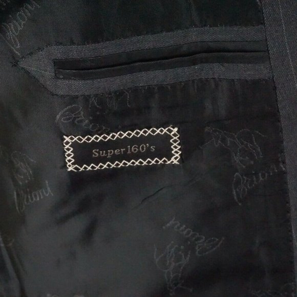 Brioni Brunico Theta S160s Wool Gray Pinstriped 2Pc Suit Jacket Pants Sz 41R NEW - Picture 11 of 13